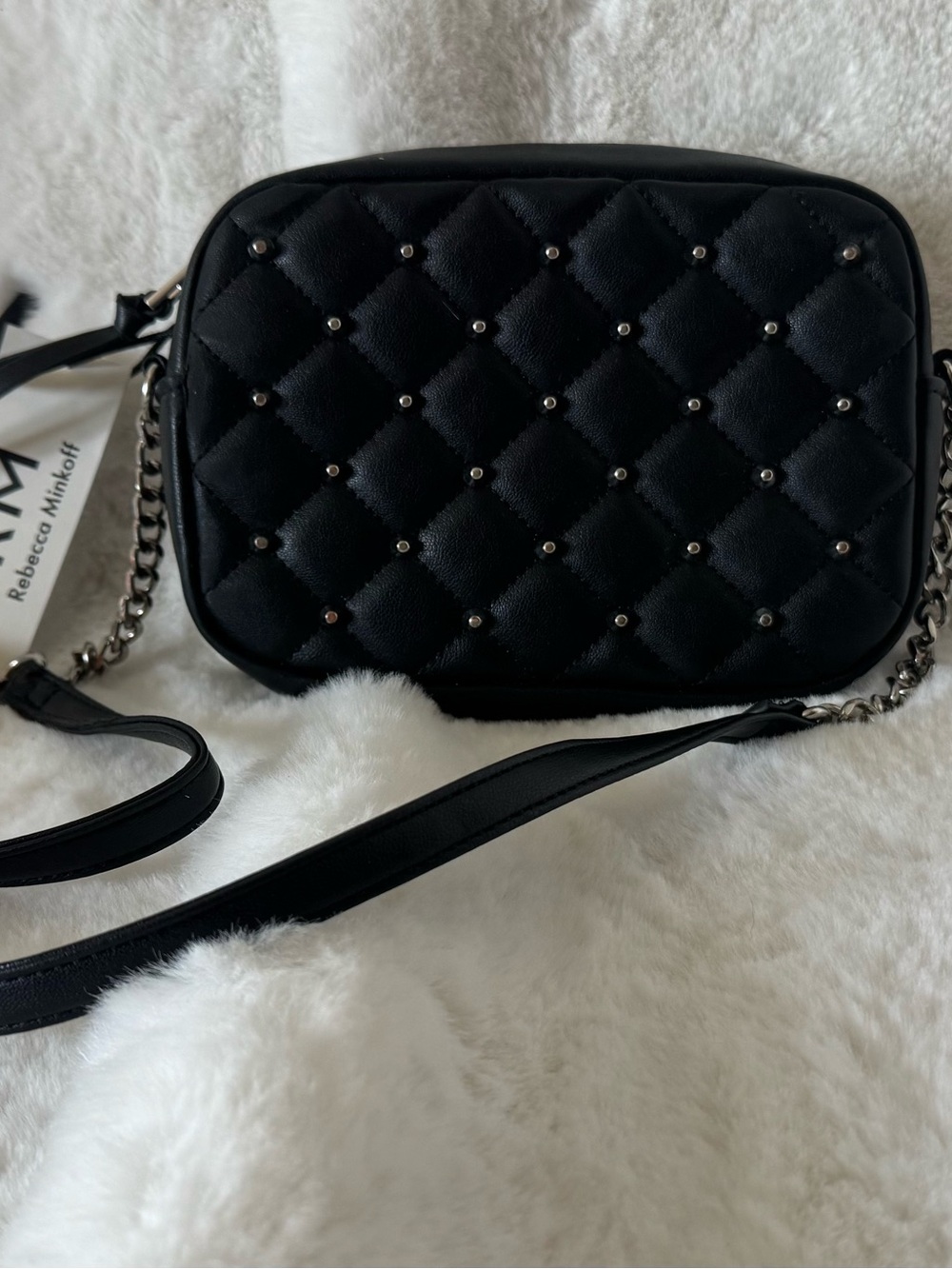 Rebecca Minkoff Black Quilted Studded Crossbody Bag